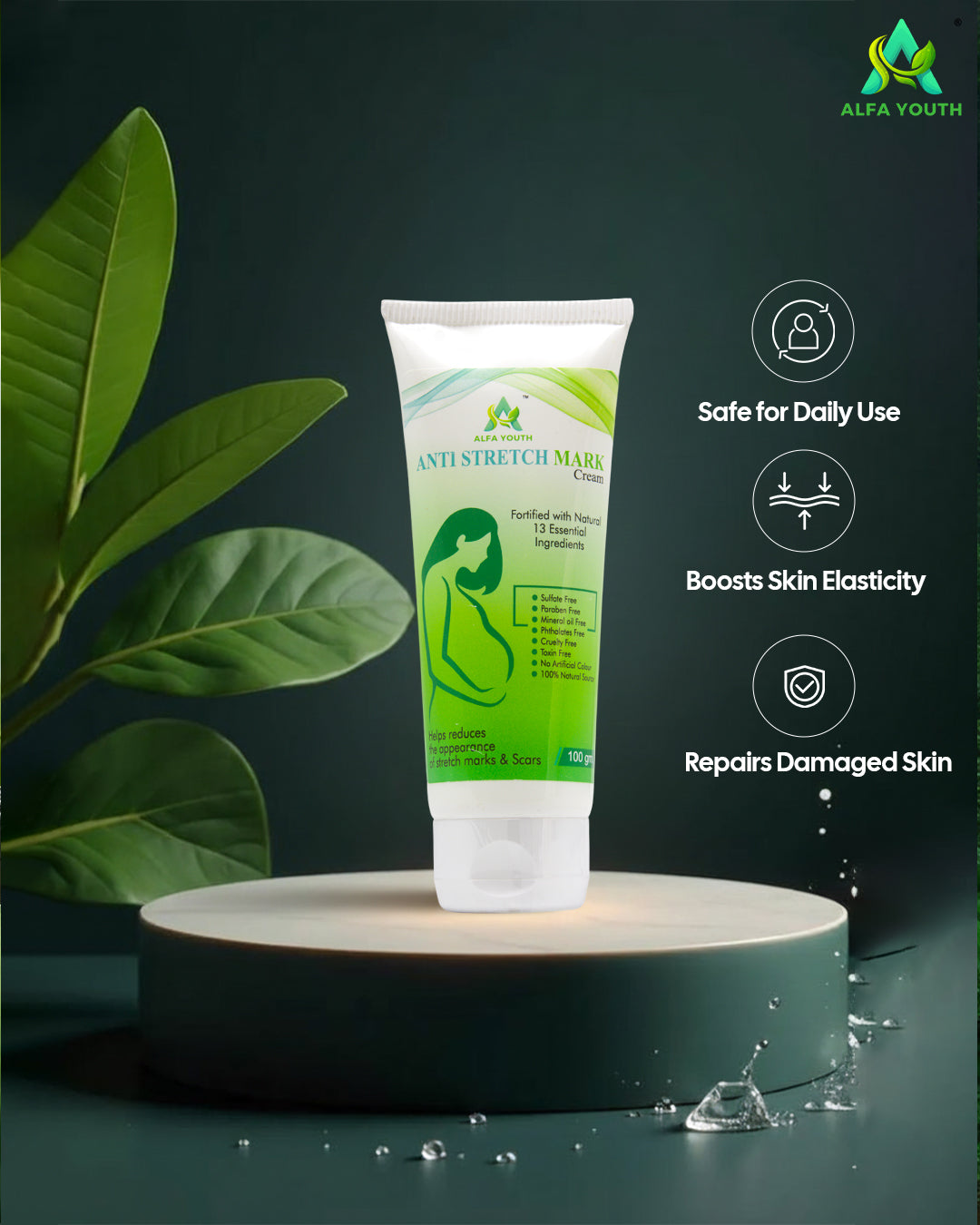 Alfa Youth Anti Stretch Mark Cream - 100gm