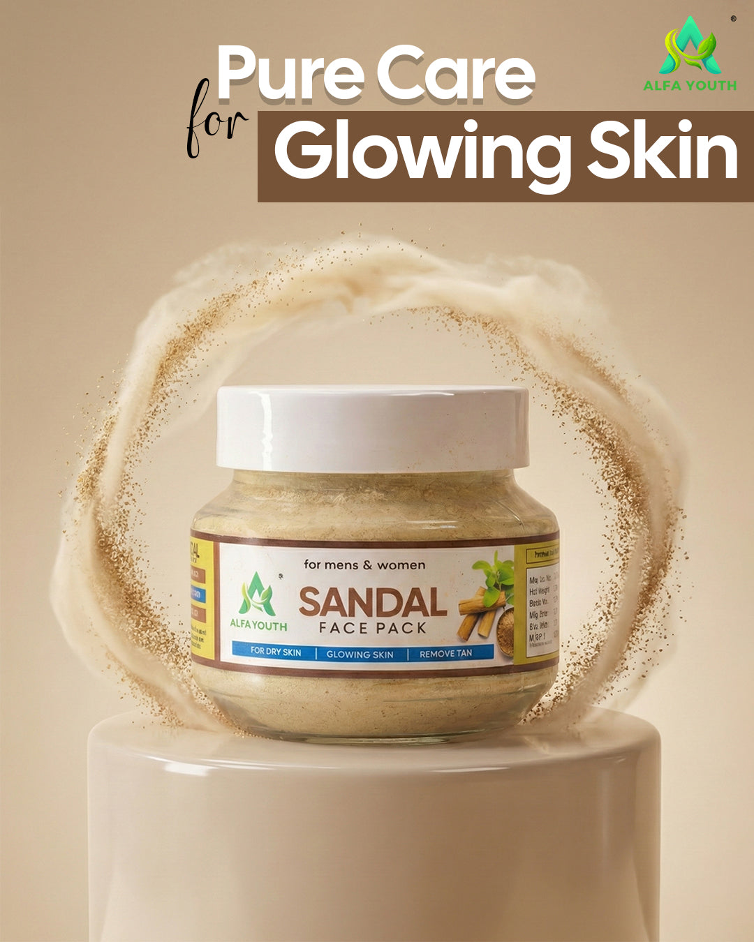 Alfa Youth Sandal Face Pack Powder - 100gm