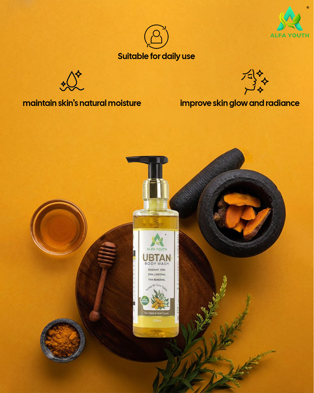 Alfa Youth Ubtan Body Wash - 200ml