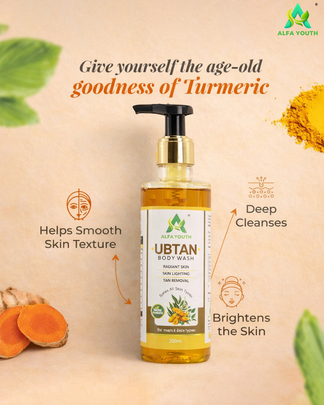 Alfa Youth Ubtan Body Wash - 200ml