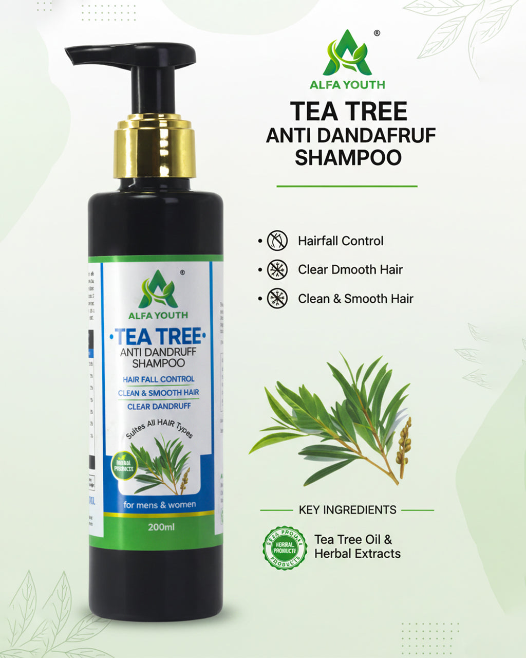 Alfa Youth Tea Tree Anti-Dandruff Shampoo - 200ml