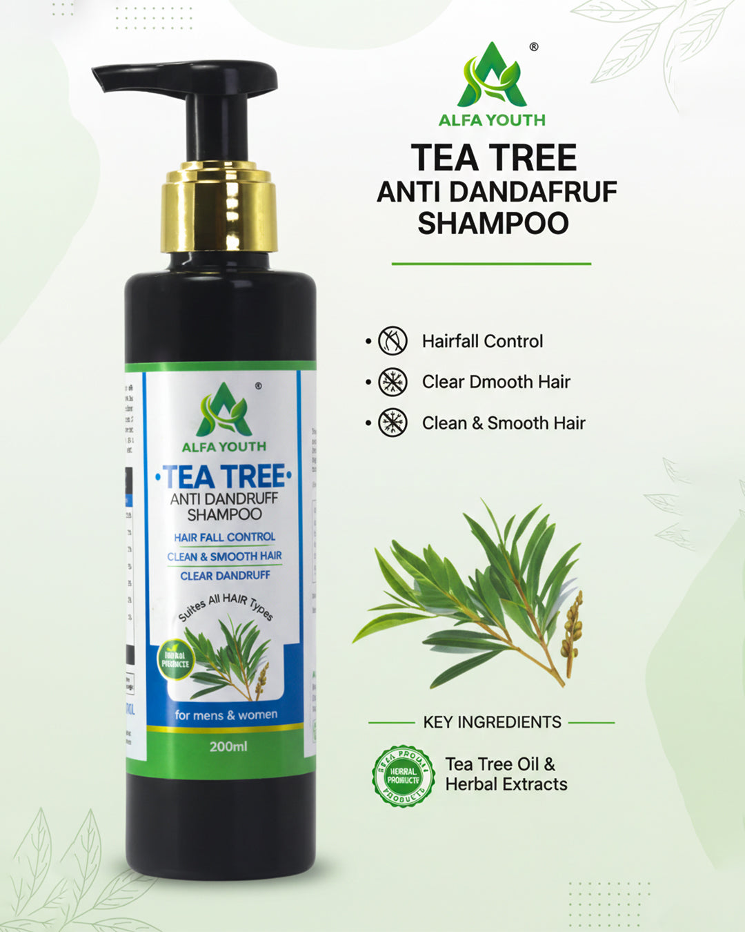 Alfa Youth Tea Tree Anti-Dandruff Shampoo - 200ml