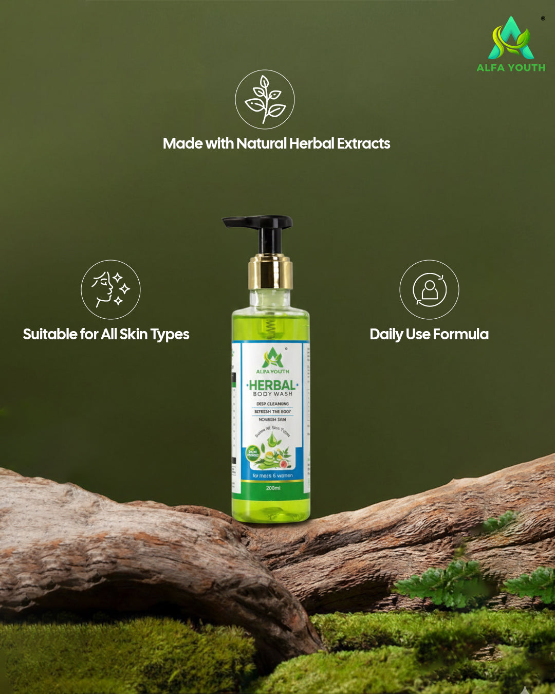 Alfa Youth Herbal Body Wash - 200ml