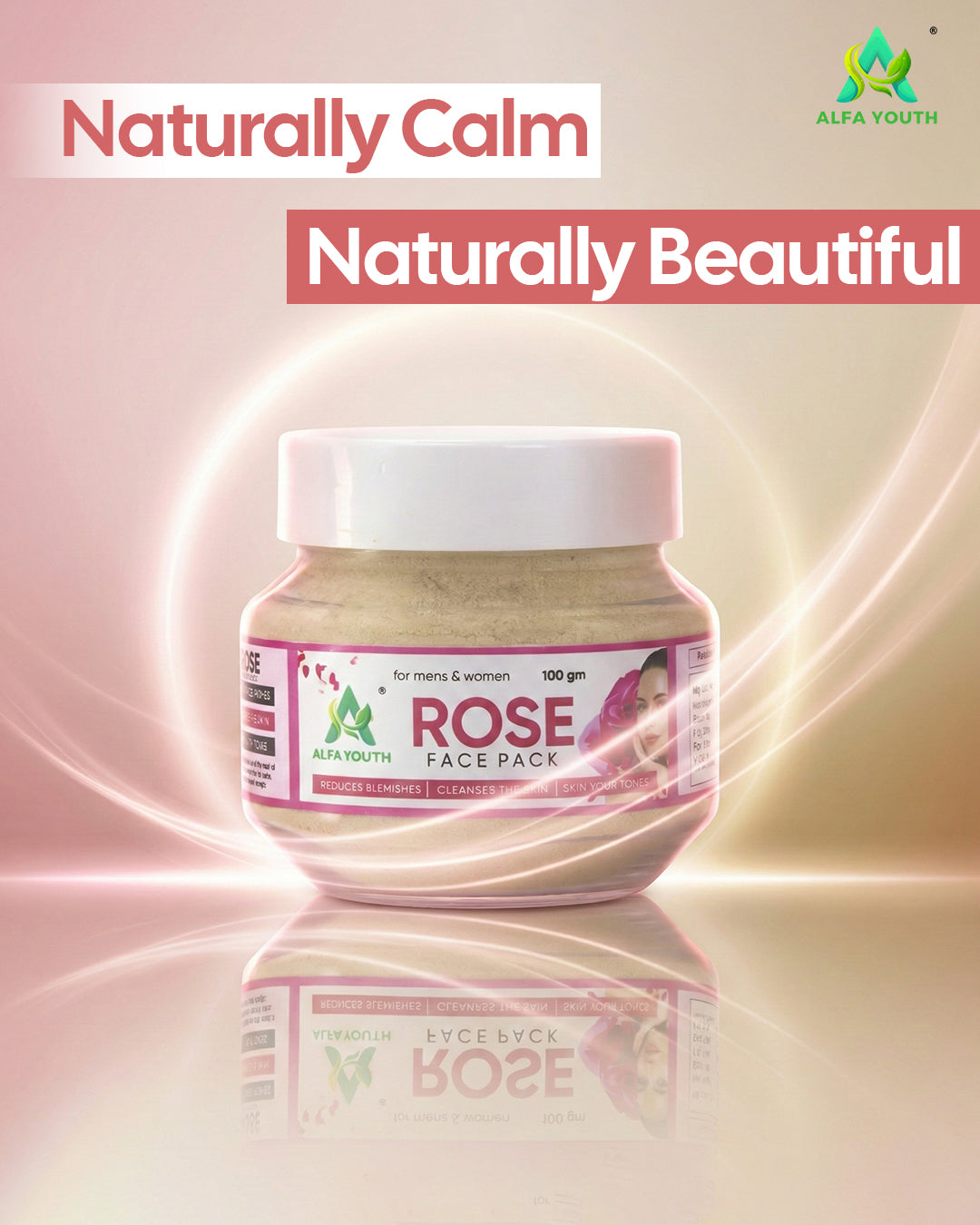 Alfa Youth Rose Face Pack Powder - 100gm