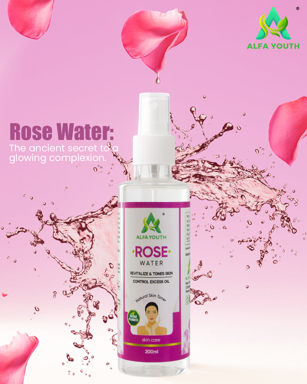 Alfa Youth Pure Rose Water - 200ml