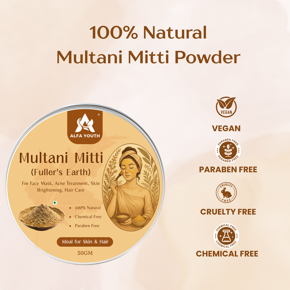 Alfa Youth Multani Mitti - 50gm