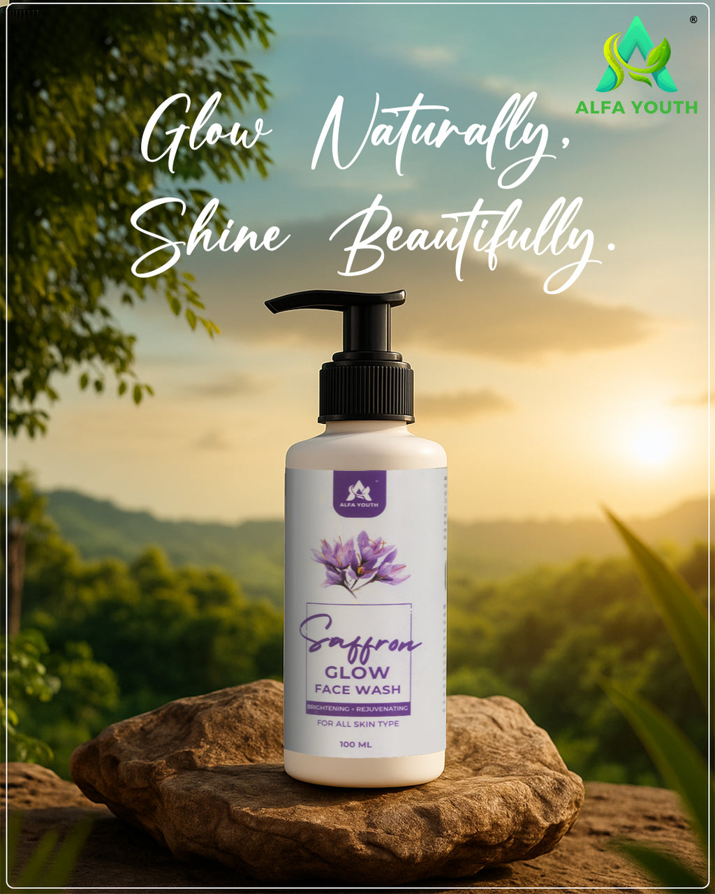 Alfa Youth Saffron Glow Skin Facewash - 120ml
