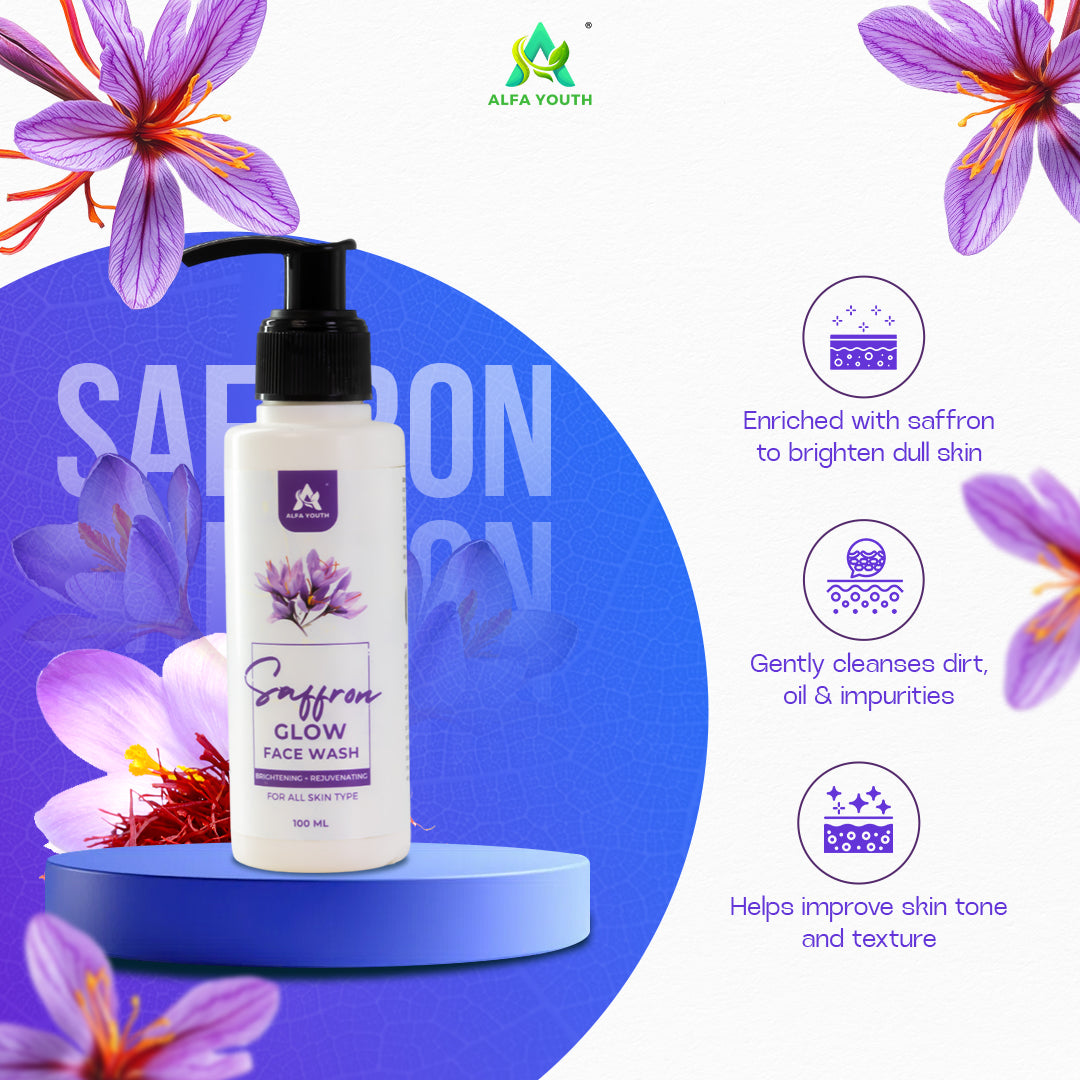 Alfa Youth Saffron Glow Skin Facewash - 120ml